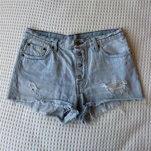 Levi's Blue Jean Shorts Distressed Cut-Off Style